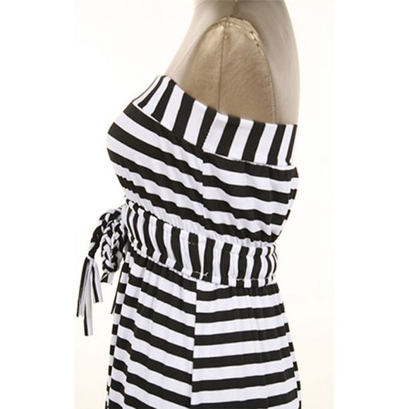 Striped Strapless Maxi Dress - Picture 4 of 9